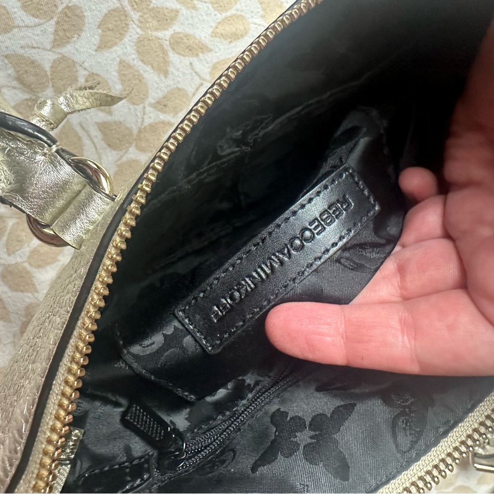 Rebecca Minkoff Metallic‎ Gold 100%Leather Tassel Accent Detail MiniCross Bag - Picture 8 of 13